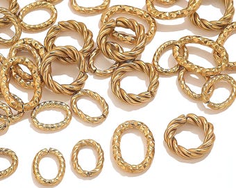 20pcs Stainless Steel Twist Jump Rings, Open O-Ring Connectors for DIY Jewelry Making, Necklace Bracelet Findings, Round Linking Rings