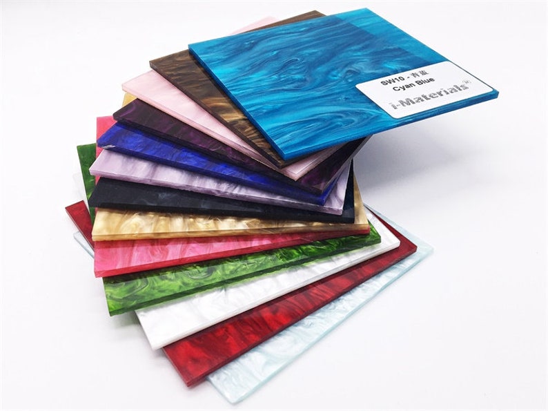 3.0mm Thickness .118 Acrylic - Grass Green Pearlescent RippleStream Sheet SW22 PMMA