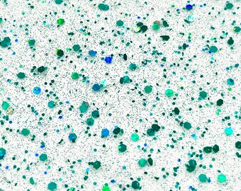 Acryl (PMMA) 2-seitige Hexagon Chunky Glittering Sheet, 3,0 mm Dicke (.118 ") - Teal (HC11)