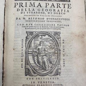 Géographie de Strabon en italien - Première édition en italien, 1562.