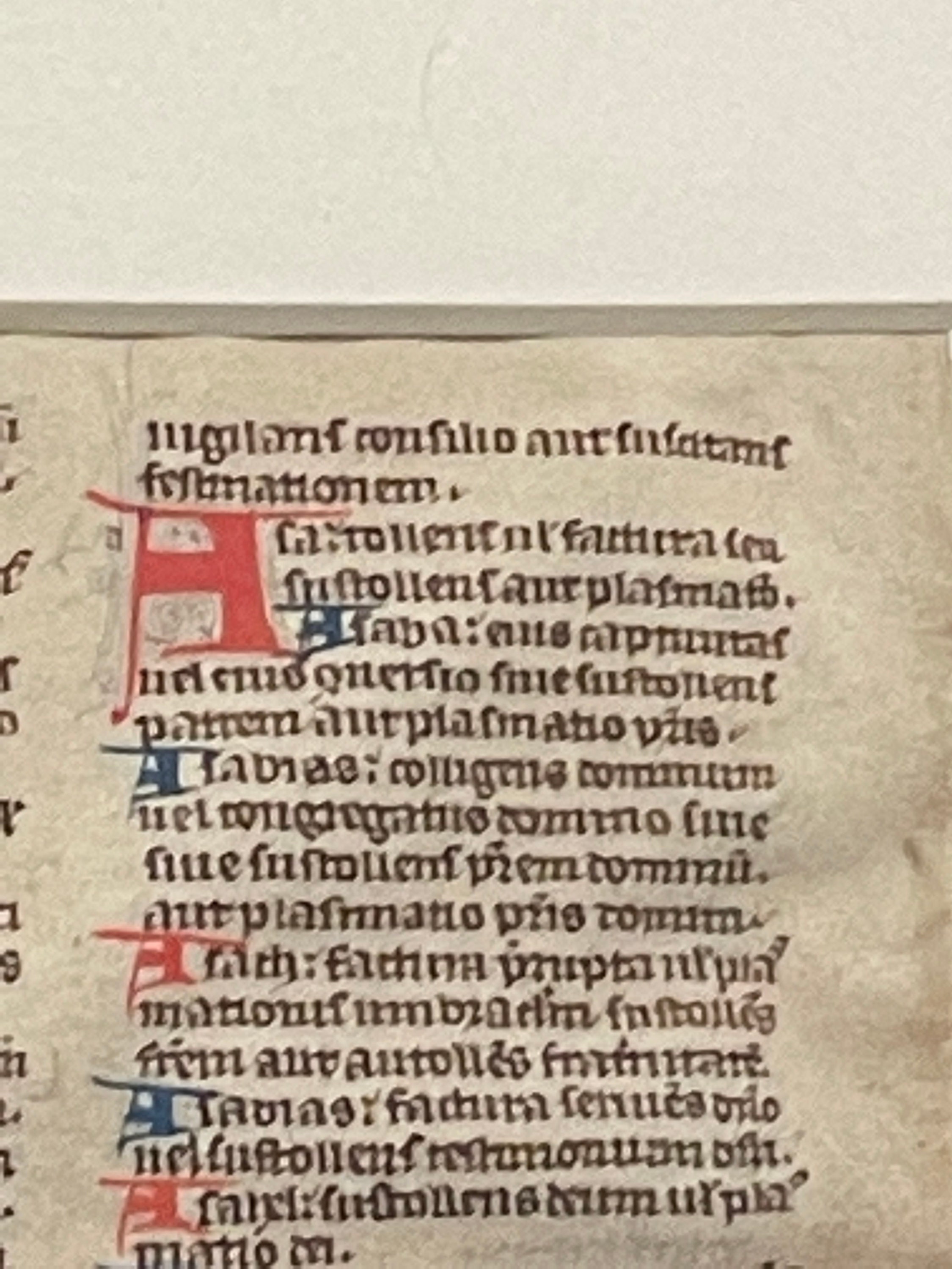 Very Rare Vellum a Leaf From a 13th Century Paris Bible Dictionary
