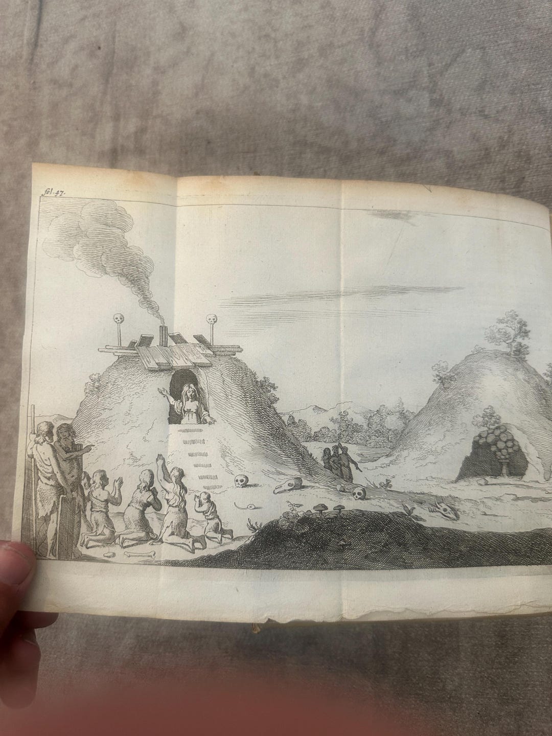 Macabre 1660 Dutch Pagan Ritual Book With Engravings of Burial Mounds ...