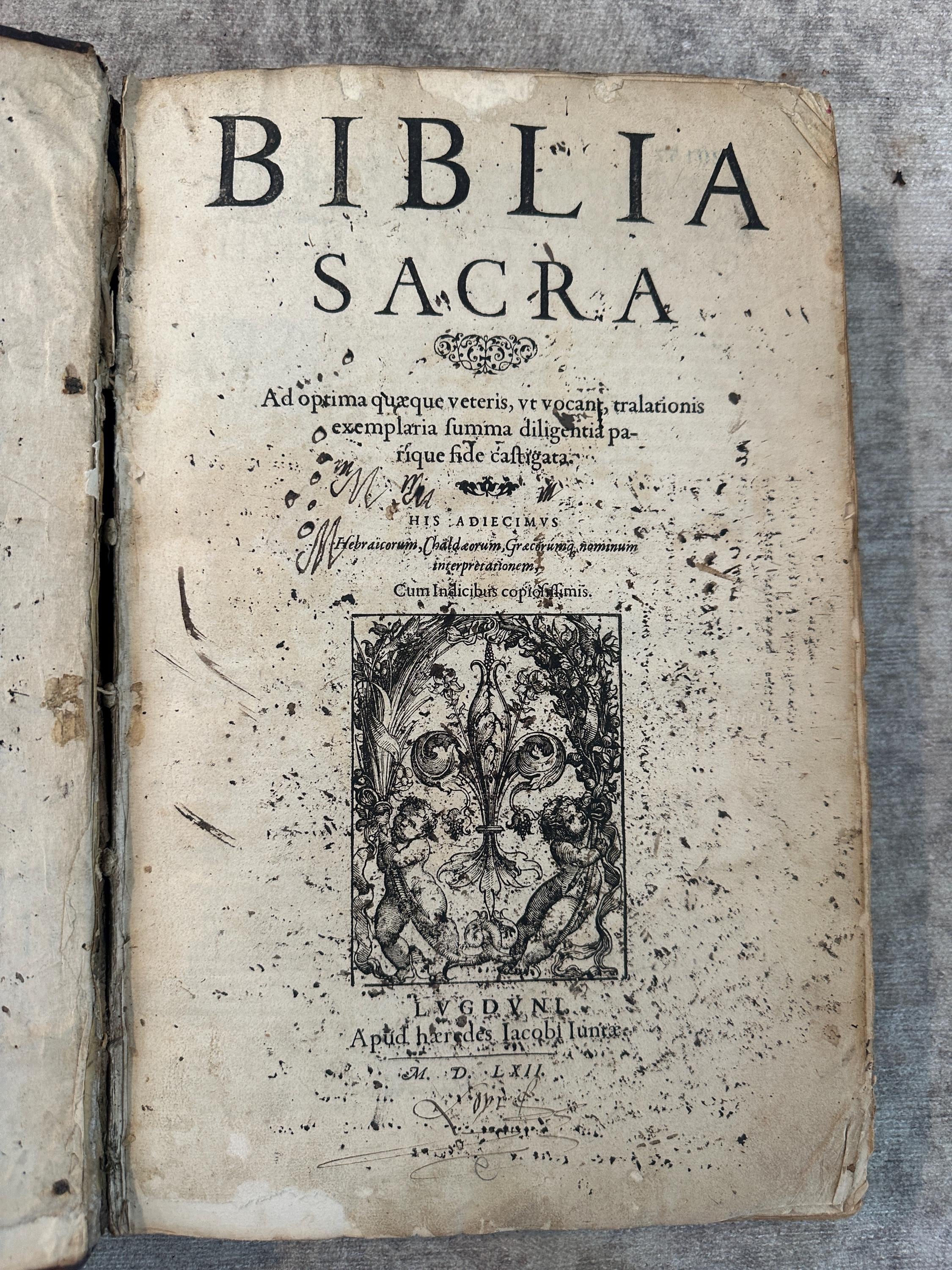 Rare Renaissance Bible in Latin, Published by the Heirs of Jacques ...