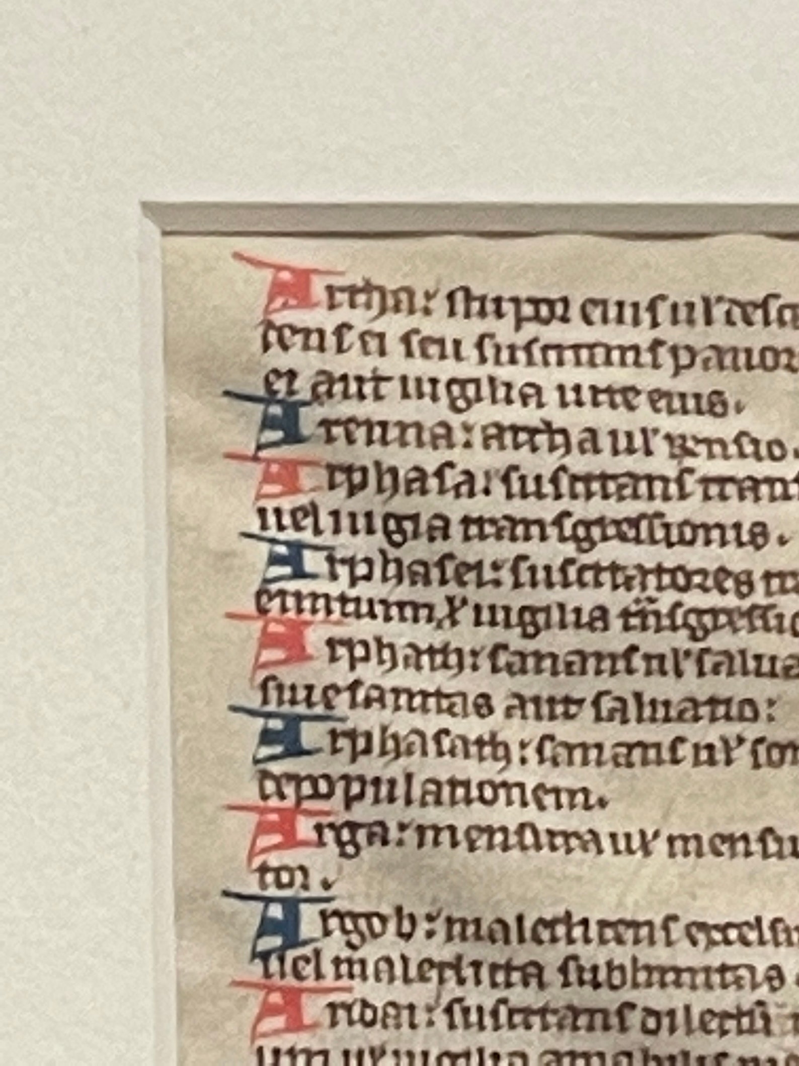 Very Rare Vellum a Leaf From a 13th Century Paris Bible Dictionary