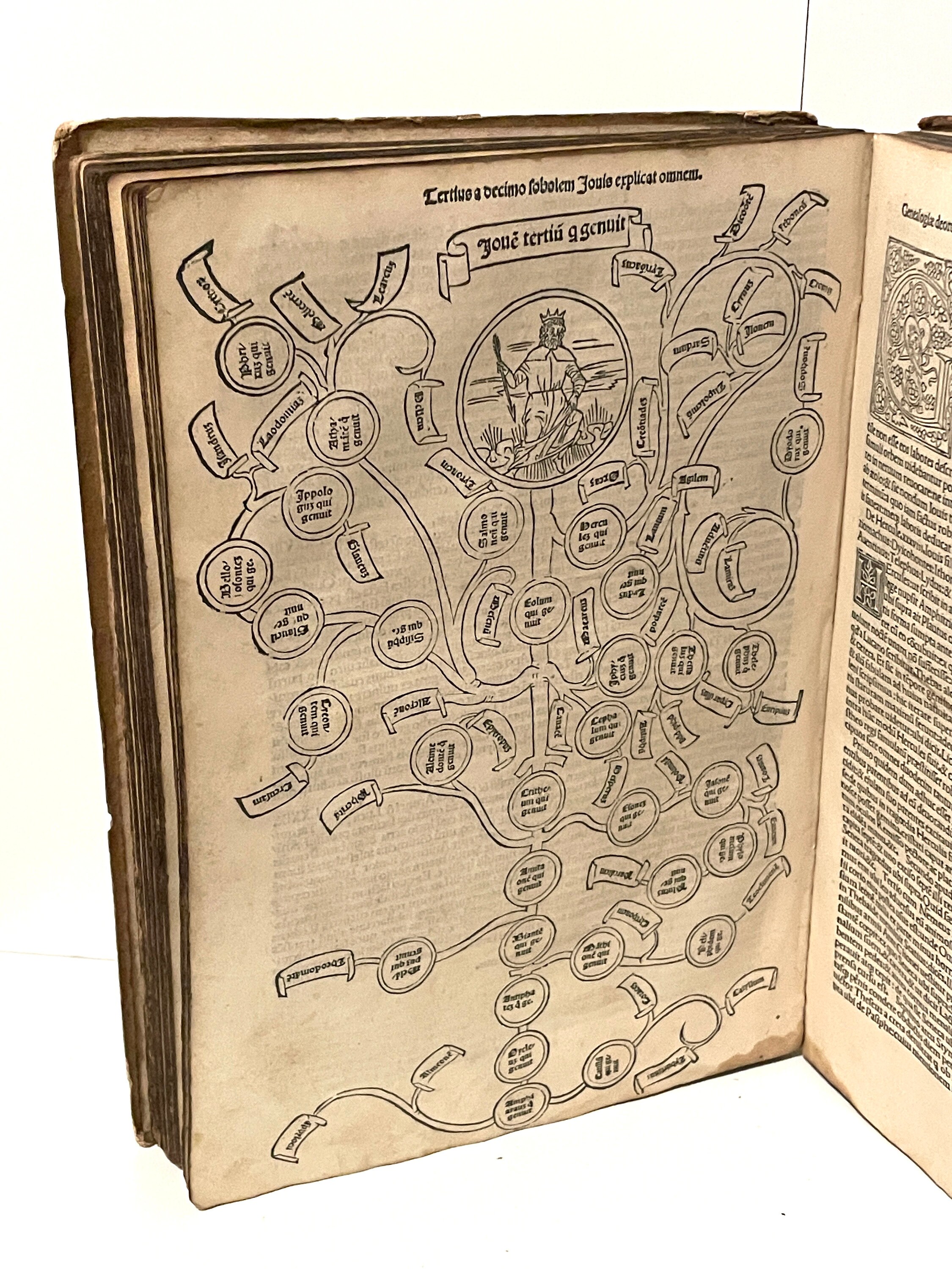 Very Rare 1494 Incunable of Boccaccio with the First Secular Woodcut genealogical trees (13 of them)