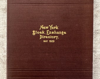 Very Rare New York Stock Exchange 1929 directory  - Right before the CRASH