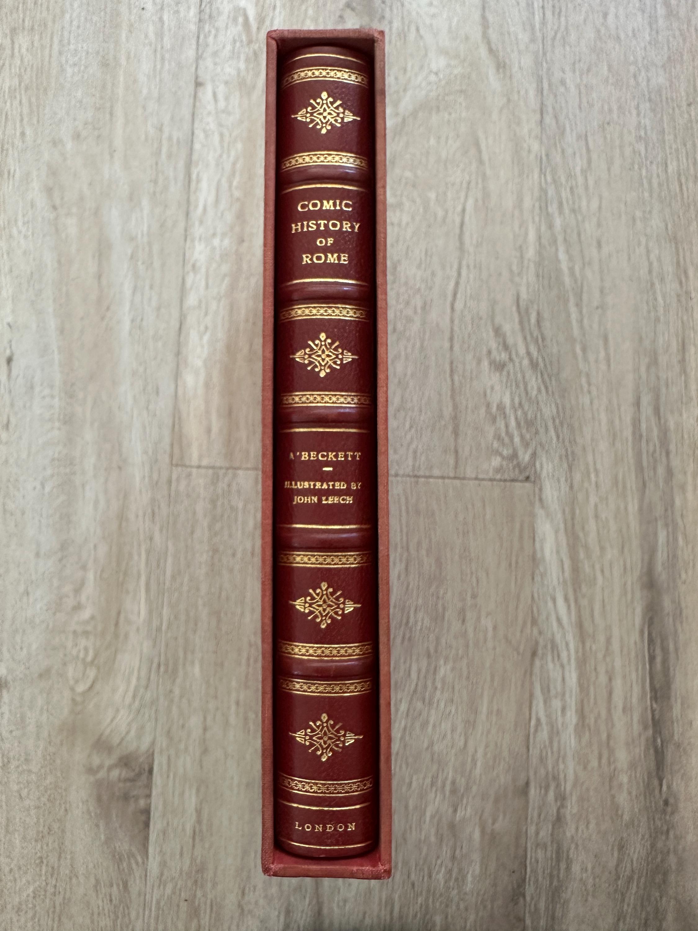 Livre Ancien "Histoire De Rome" Par Leech (années 1860) - Reliure Cuir, 10 Planches Couleur Main