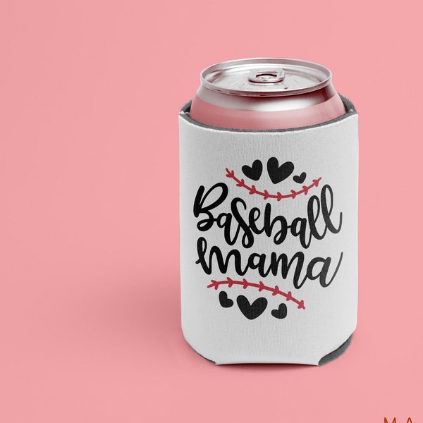 Baseball Mama Can Cooler, Baseball Mom Gift, Baseball Can Cooler, Baseball Mom Can Koozie, Insulated Can cooler, Can cooler, Beer hugger