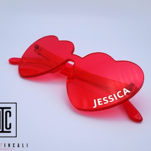Rose Colored Sunglasses, Heart Shaped Glasses, Custom Heart Glasses, Bachelorette Party Glasses, Wedding Sunglasses, Valentines sunglasses