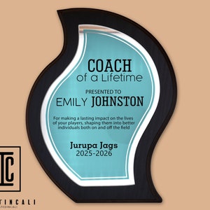 Coach Award Plaque, Coach of a lifetime, Coach Plaque, Gift for Coach, Appreciation Award, Team Thank You, Custom Trophy, Wooden Plaque