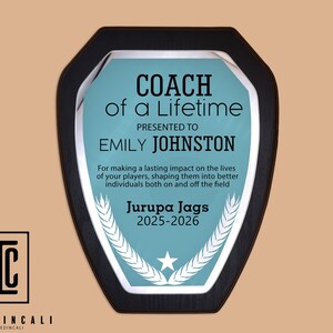 Coach Award Plaque, Coach of a lifetime, Glass Coach Plaque, Gift for Coach, Appreciation Award, Sports Award, Custom Trophy, Wooden Plaque