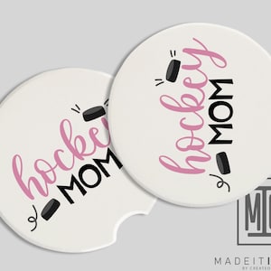 Hockey Mom Coaster Set, Hockey Mom Gift, Hockey Mom Car Coasters, Gift for Hockey Mom, Hockey Car Coasters