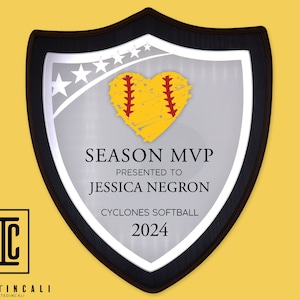 Sports Award, Custom Plaque, Baseball Award, Softball Award, MVP Recognition Award, Wooden Plaque, Team Award, Softball Player Gift