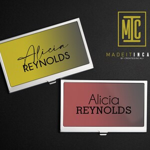 Executive Business Card Case, gepersonaliseerde visitekaartje geval, kantoor cadeau, aangepaste gift voor executive, boss gift, realtor gift, kantoor cadeau
