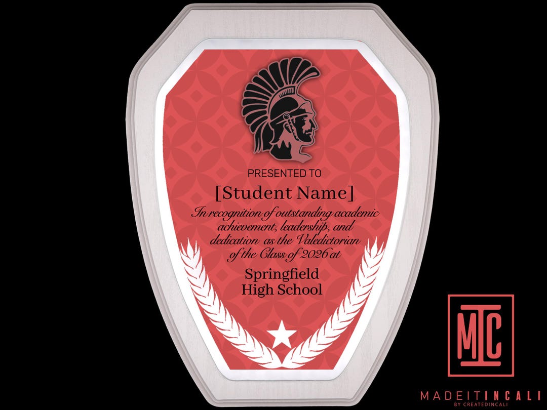 Valediction Sticker Valedictorian Plaque, Graduation Gift, Academic Award, Graduation ...
