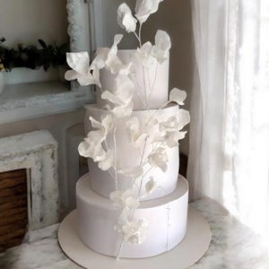 Wafer Paper Modern Branch Design - Fiori per torta nuziale - Minimalista, romantico, spiaggia, classico, tema vintage per matrimonio