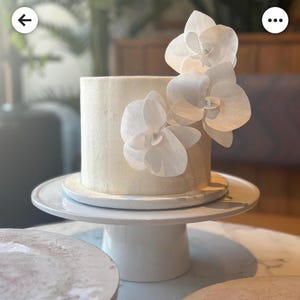 Elopement Cake Topper, Wafer Paper Orchids! -  Wedding Cake Flowers - Rustic & Elegant White White clean modern Wafer Paper Flowers