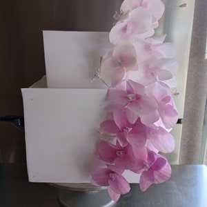 12 Wafer Paper Orchids Cake Flowers Mother&#39;s Day Bouquet Cake Topper Wedding Handmade Gift for her Wife Sister Daughter Birthday Cake Topper