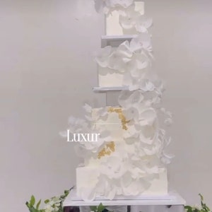 40 PCS Wafer Paper Flowers Wafer Paper Orchids Cake Topper Sugar Flower Alternative Wedding cake decorations flowers for wedding cake Luxury