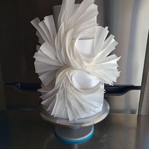 Wafer Paper Modern Wedding Cake Decoration, wafer paper art