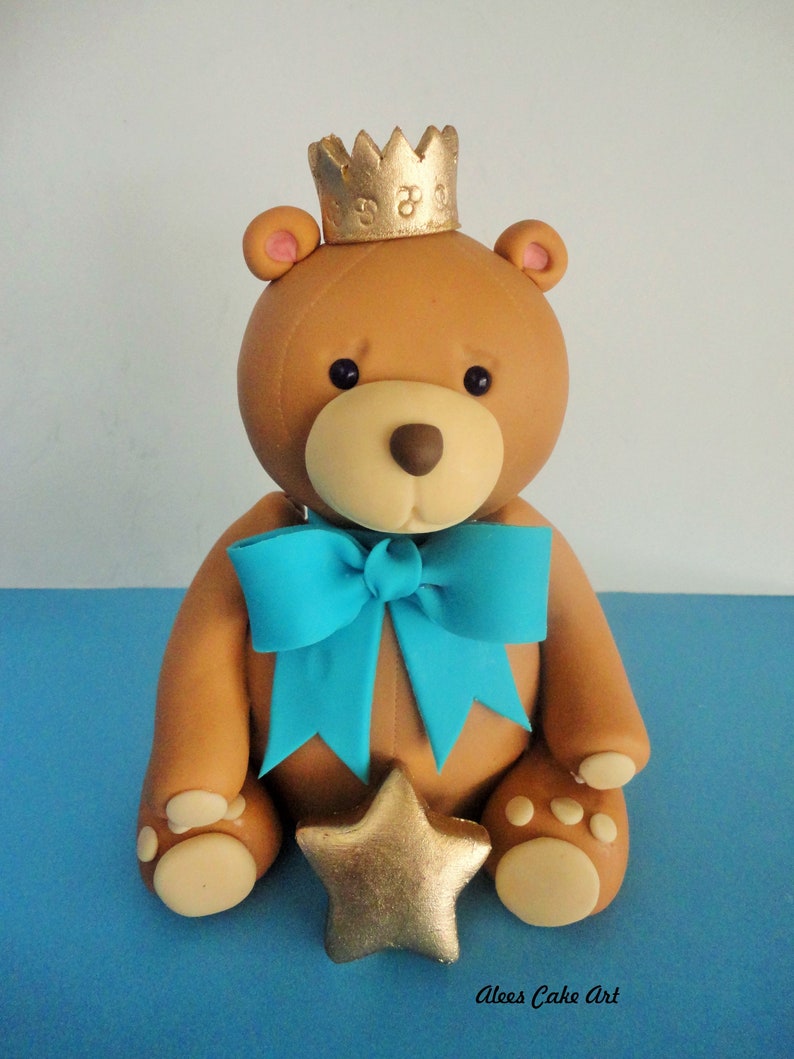 King Bear Baby Shower Cake Topper Fondant Jumbo Size 6 - Etsy