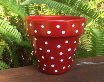 Dandy - Terracotta Planter Pot, Planter with Drainage, Painted Terracotta Pot, Hand Painted Pot, Clay Pot, Ceramic Planter Pot