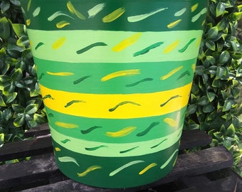 Everglades - Terracotta Planter Pot, Planter with Drainage, Painted Terracotta Pot, Hand Painted Pot, Clay Pot, Ceramic Planter Pot