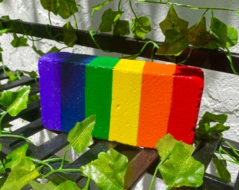Ladrillo pintado de arcoíris (2 unidades)