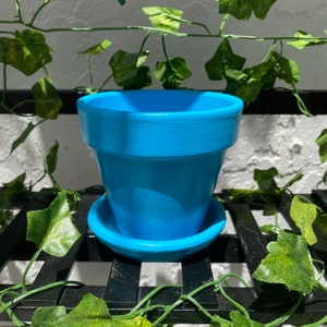 Terracotta Planter Pot, Planter with Drainage, Painted Terracotta Pot, Hand Painted Pot, Clay Pot, Ceramic Planter Pot