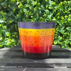 Terracotta Planter Pot, Planter with Drainage, Painted Terracotta Pot, Hand Painted Pot, Clay Pot, Ceramic Planter Pot