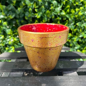 Terracotta Planter Pot, Planter with Drainage, Painted Terracotta Pot, Hand Painted Pot, Clay Pot, Ceramic Planter Pot