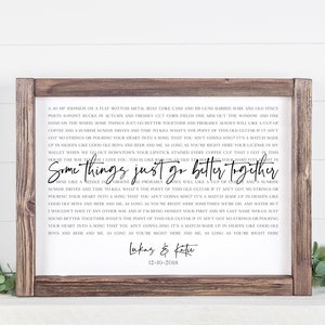 Song Lyrics Wall Art, Custom Song Lyric Print, Wedding Song Lyrics Print, 1st Anniversary Gift for Wife, Valentine's Day Gift for Husband