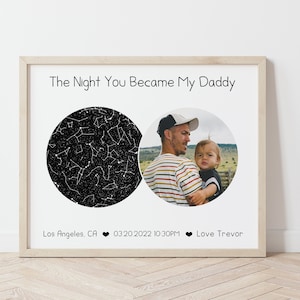 La notte in cui sei diventato mio padre, regalo personalizzato per la festa del papà, mappa stellare personalizzata, regalo per il primo papà, stampa del cielo notturno per data, regalo per neopapà