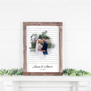 Wedding Song Lyrics with Photo, First Dance Lyrics, 1st Anniversary Gift for Husband, Personalized Wedding Gift Idea image 5