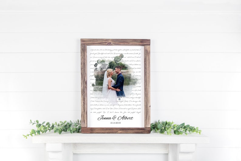 Wedding Song Lyrics with Photo, First Dance Lyrics, 1st Anniversary Gift for Husband, Personalized Wedding Gift Idea image 5