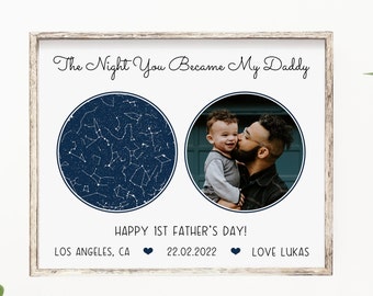 Custom Star Map Poster, The Night You Became My Daddy, Father's Day Gift for Dad