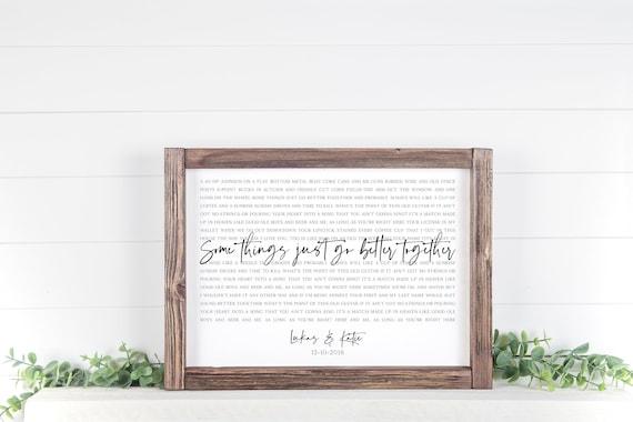 Song Lyrics Wall Art, Custom Song Lyric Print, Wedding Song Lyrics Print, 1st Anniversary Gift for Wife, Valentine's Day Gift for Husband