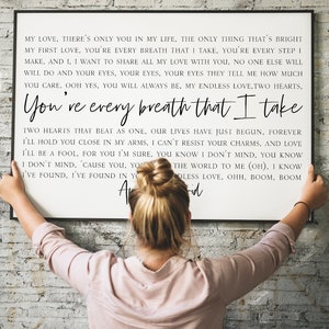Song Lyrics Wall Art, Custom Song Lyric Print, Wedding Song Lyrics Print, 1st Anniversary Gift for Wife, Valentine's Day Gift for Husband image 3