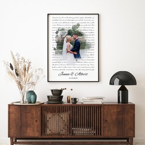 Wedding Song Lyrics with Photo, First Dance Lyrics, 1st Anniversary Gift for Husband, Personalized Wedding Gift Idea image 4