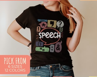 Camiseta SLP, camiseta de patología del habla, regalo de lenguaje de señas para terapeuta del habla, camiseta suave con TDAH