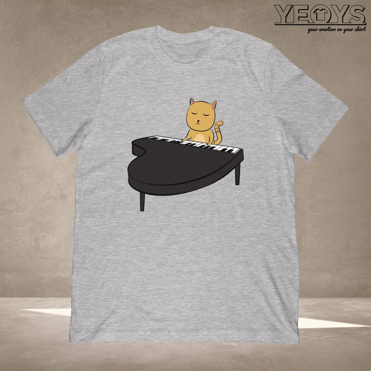 Cat Playing Piano T-shirt Piano Teacher 