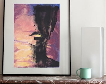 Abstract portrait print | contemporary acrylic painting | original wall art | abstract wall decor