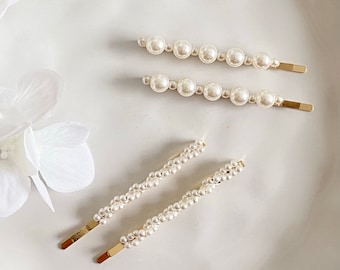 Pearl Accent Hair Clip Set - Classic White Pearl Accent Hair Clip Set - Classic White main image 3