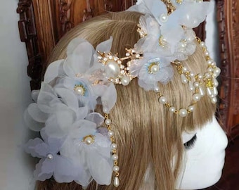 Stardust Floral  Crown White headband Cosplay costume Personalization