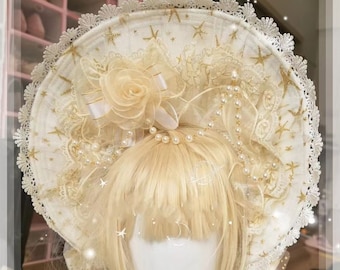 Stardust White Star Bonnet Hat Cosplay costume Personalization