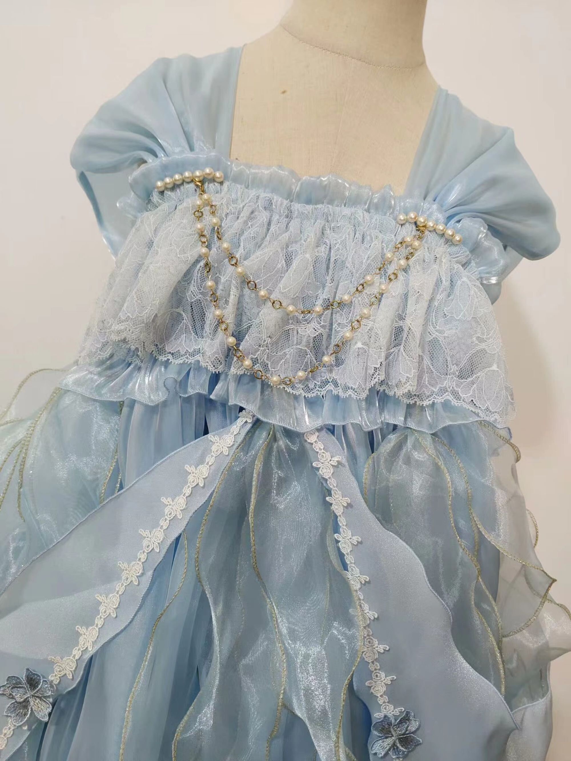 blue jellyfish dress vibrant open legs Plus Size Sparkling Jellyfish Princess Pink & Blue Bow Ruffled Dress main image 1
