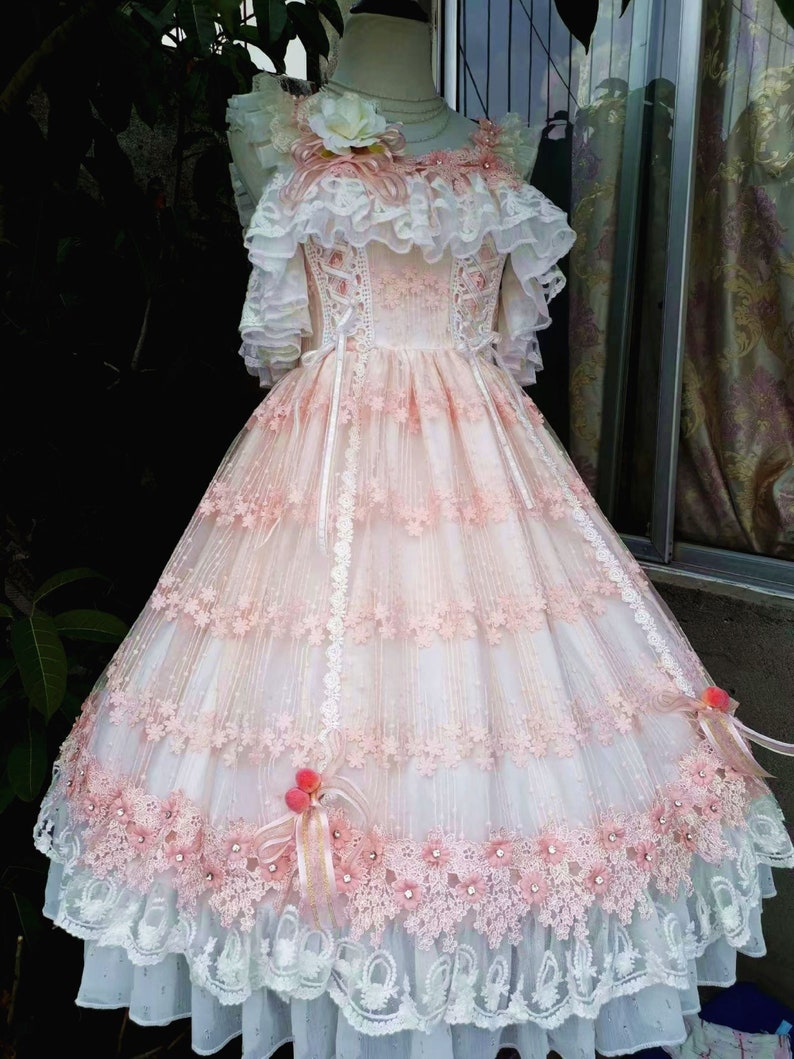The Strings of March Pink Dress Cherry Sakura Dress Handmade - Etsy