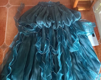 Jellyfish Blue Green Dress Skirt Dual use Halloween Skirt Handmade Custom Personalize