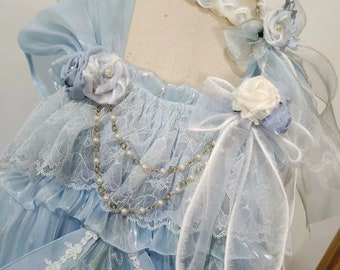 Jellyfish Light Blue Dress/Trailing Tendrils/Halloween Skirt Handmade Custom Personalize Jellyfish Light Blue Dress/Trailing Tendrils/Halloween Skirt Handmade Custom Personalize