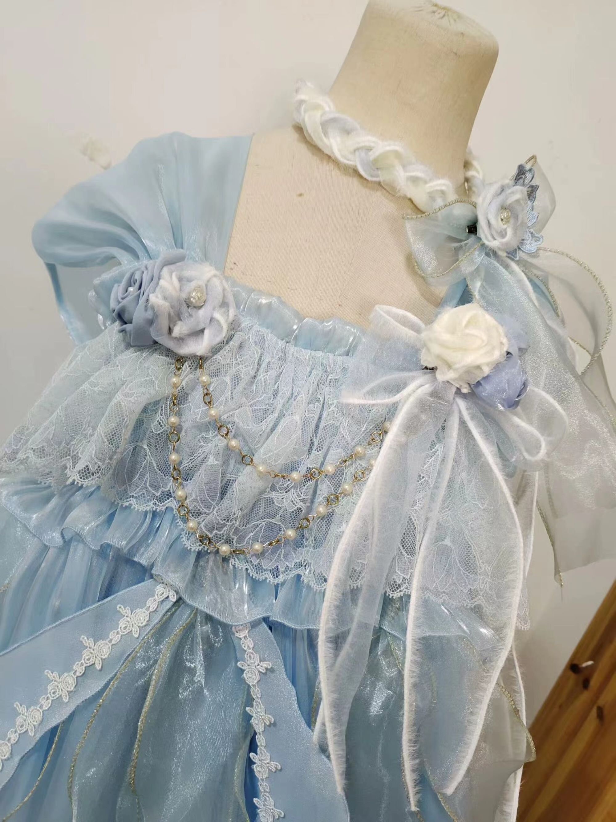 blue jellyfish dress vibrant open legs Classic Lolita Jumper Dress, Side Zipper